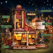 Load image into Gallery viewer, 3D Wooden Gift Factory Puzzle – Lights, Music &amp; Elves
