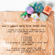 Load image into Gallery viewer, Disappointing Dice – Random Mismatched Polyhedral Set (7)
