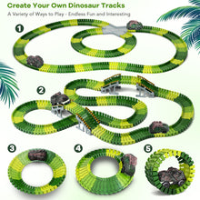 Load image into Gallery viewer, 216-Piece Dinosaur Race Track Train Set | Flexible Toy Track with Cars
