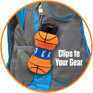 Collapsible Silicone Basketball Water Bottle - Gifteee Unique & Unusual gifts, Cool gift ideas