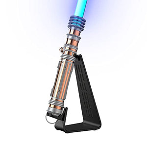 Galaxy's Edge Star Wars Qui-Gon Jinn Legacy Lightsaber Hilt Bundle with  Custom Engraved Stand