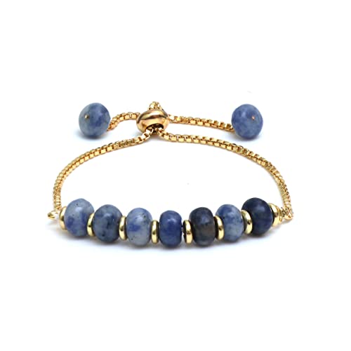 Natural Denim Sodalite Bolo Bracelet - Gifteee Unique & Unusual gifts, Cool gift ideas