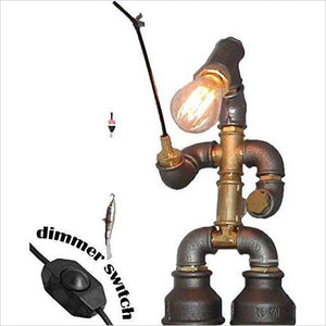 Steampunk Pipe Fisherman Table Lamp - Gifteee. Find cool & unique gifts for men, women and kids