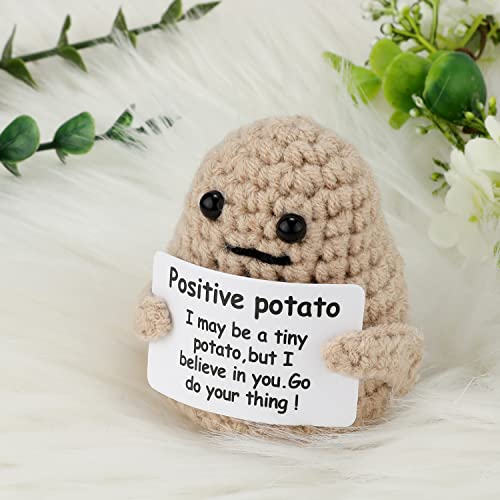 3 pcs Positive Potat with Positive Card,Emotional Support Poo,Cheer Up Gift  for Birthday Christmas Encouragement Gag Gift