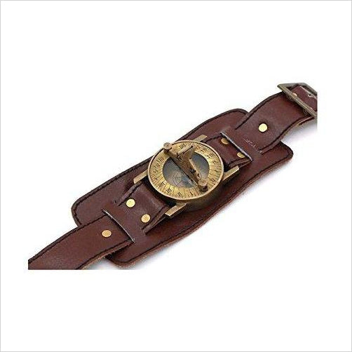 Stempunk Solid Brass Wrist Watch Sundial - Gifteee. Find cool & unique gifts for men, women and kids