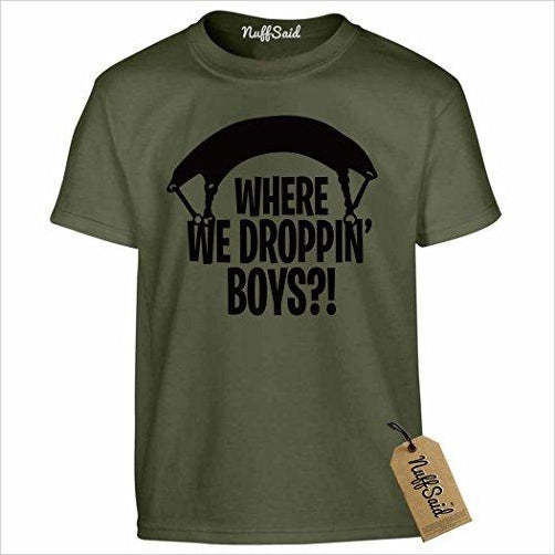 Fortnite - Where We Droppin T-Shirt - Gifteee. Find cool & unique gifts for men, women and kids