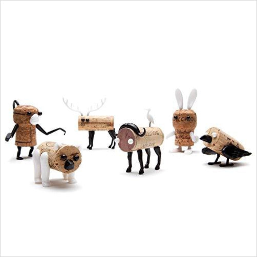 Corkers Animals Wine-Accessories, Pack of 6 - Gifteee Unique & Unusual gifts, Cool gift ideas