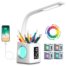 Load image into Gallery viewer, Study Desk Lamp with USB Charging Port, Calendar, &amp; Dimmable Night Light
