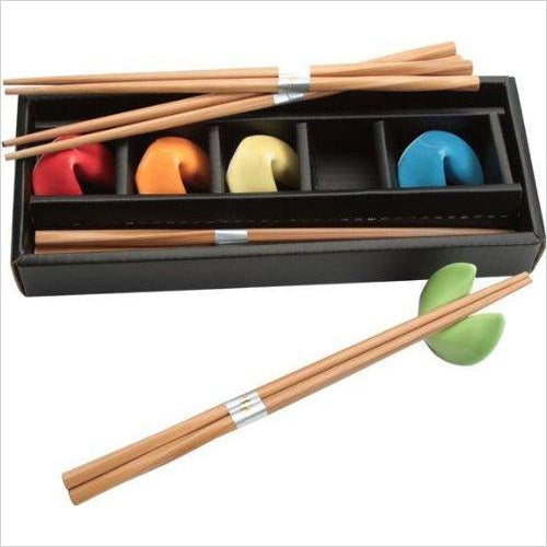 Twisted Bamboo Chopsticks and Assorted Fortune Cookie Rests - Gifteee Unique & Unusual gifts, Cool gift ideas