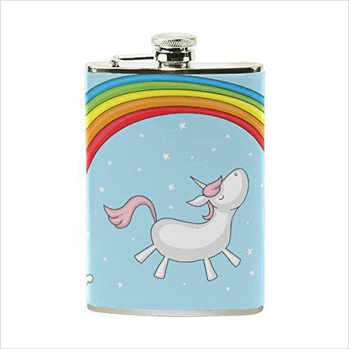 Unicorn Flask 8 Oz Stainless Steel - Gifteee Unique & Unusual gifts, Cool gift ideas