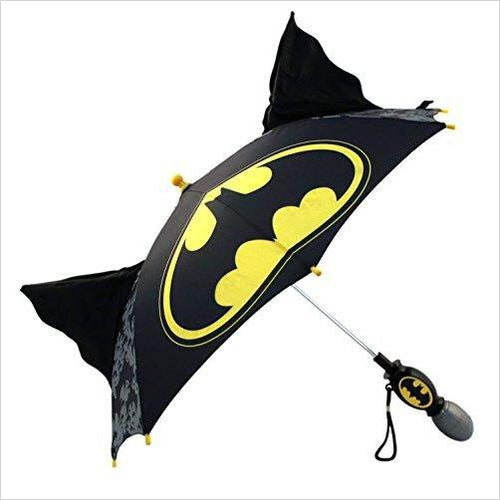 Little Batman 'Squeeze and Flap' Fun Rainwear Umbrella - Gifteee. Find cool & unique gifts for men, women and kids