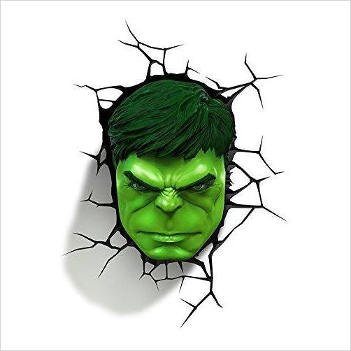 Hulk Face 3D Night Light - Gifteee. Find cool & unique gifts for men, women and kids