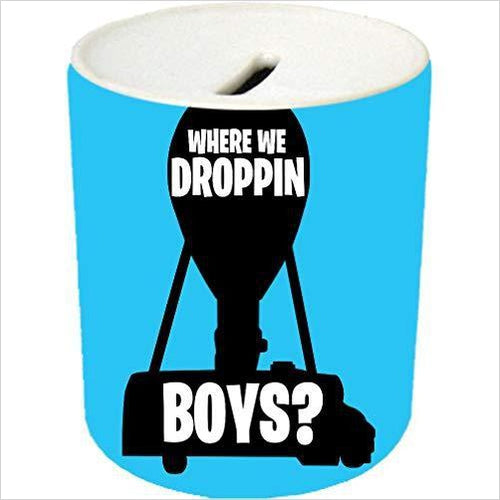 Where We Dropping Boys Ceramic Coin Saving Bank - Gifteee Unique & Unusual gifts, Cool gift ideas