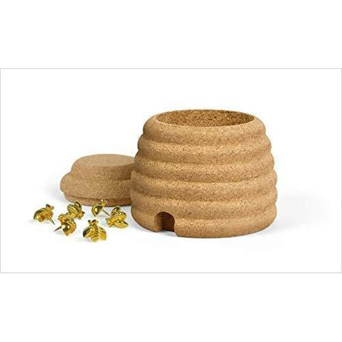 Cork Hive Box + 6 Bee Pins - Gifteee Unique & Unusual gifts, Cool gift ideas