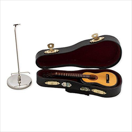 Guitar Miniature Replica on Stand with Case - Gifteee. Find cool & unique gifts for men, women and kids