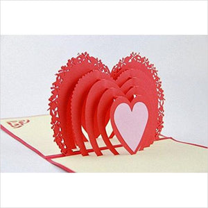 Red Heart - Handmade 3D Pop Up Card - Gifteee. Find cool & unique gifts for men, women and kids