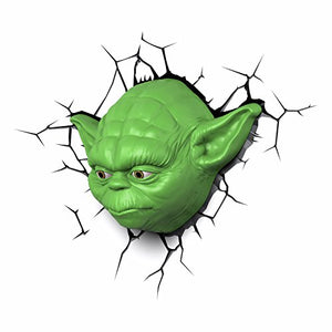 Star Wars Yoda Face 3D Deco LED Wall Light - Gifteee. Find cool & unique gifts for men, women and kids