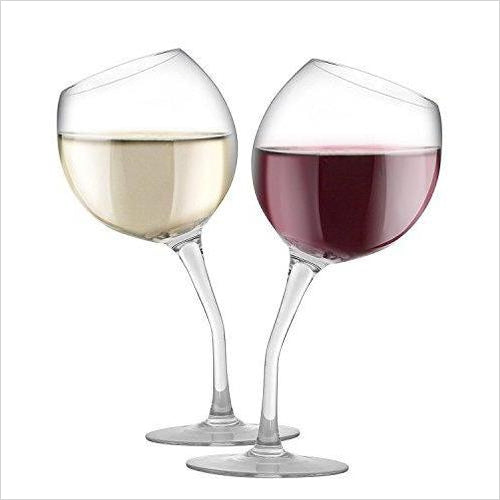 Tilted Wine Glass Set - Gifteee Unique & Unusual gifts, Cool gift ideas