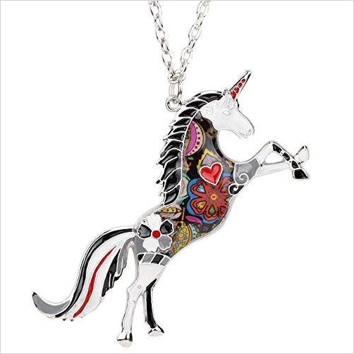 Enamel Alloy Horse Unicorn Necklace - Gifteee Unique & Unusual gifts, Cool gift ideas