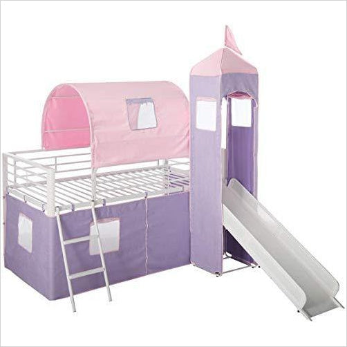 Princess Castle Twin Tent Bunk Bed with Slide - Gifteee Unique & Unusual gifts, Cool gift ideas