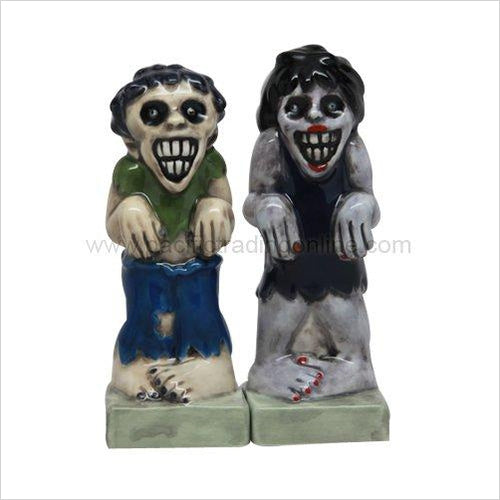 Zombies Magnetic Ceramic Halloween Salt and Pepper Shakers - Gifteee. Find cool & unique gifts for men, women and kids