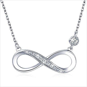 Billie Bijoux “Forever Love” Infinity Heart Pendant White Gold Plated Diamond - Gifteee. Find cool & unique gifts for men, women and kids