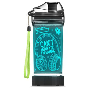 Can't Hear You I'm Gaming - Light Up Water Bottle - Gifteee - Unique Gifts | Cool Gift Ideas for Kids, Men and Women