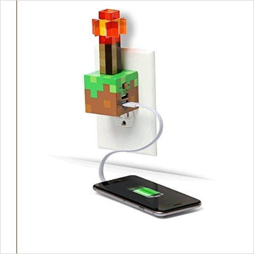 Minecraft Redstone Torch USB Wall Charger Charging Station - Gifteee. Find cool & unique gifts for men, women and kids