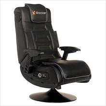 Load image into Gallery viewer, X Rocker Pro Series 2.1 Vibrating Black Leather Foldable Video Gaming Chair with Pedestal Base and Headrest - Gifteee. Find cool &amp; unique gifts for men, women and kids
