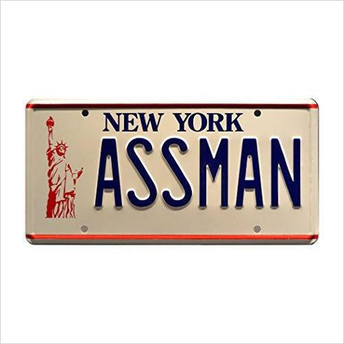 ASSMAN Metal License Plate - Gifteee Unique & Unusual gifts, Cool gift ideas