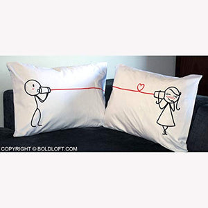 Couples Pillowcases - love line - Gifteee. Find cool & unique gifts for men, women and kids