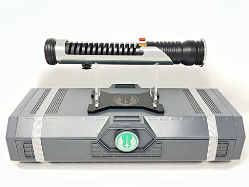 Galaxy's Edge Star Wars Qui-Gon Jinn Legacy Lightsaber Hilt Bundle with Custom Engraved Stand - Gifteee Unique & Unusual gifts, Cool gift ideas