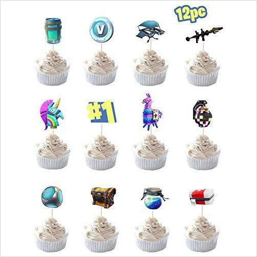 Party Hive 12pc Fortnite Cupcake Toppers - Gifteee. Find cool & unique gifts for men, women and kids