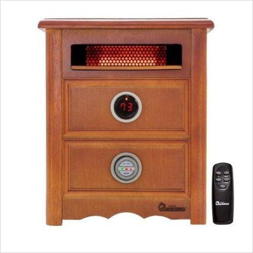 Advanced Dual Heating System with Nightstand Design, Furniture-Grade Cabinet, Remote Control - Gifteee. Find cool & unique gifts for men, women and kids