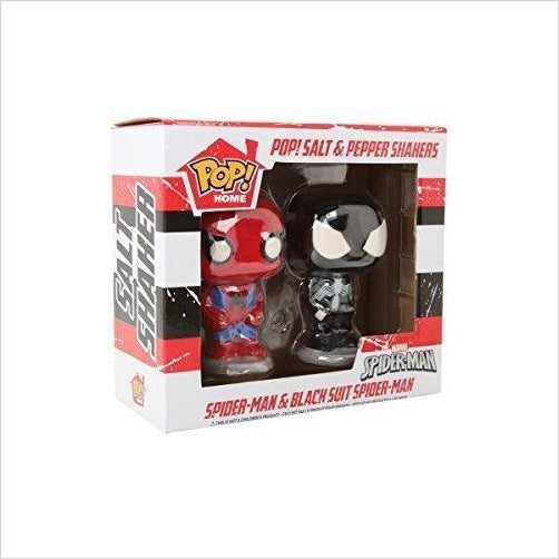 Salt & Pepper Shakers - Spider-Man & Black Suit Spider-Man - Gifteee. Find cool & unique gifts for men, women and kids