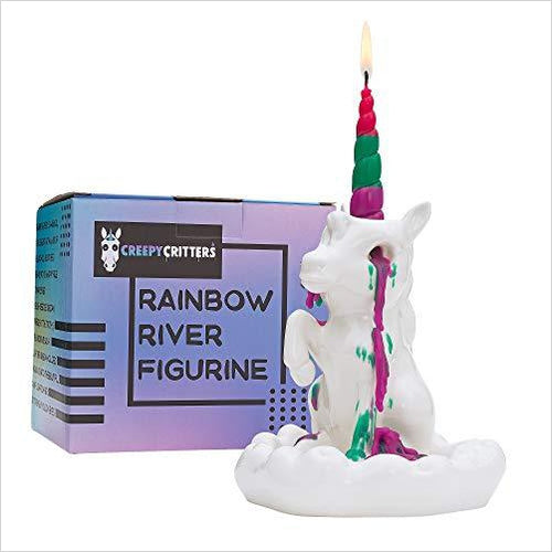 Rainbow River Sad Crying Unicorn Candle Holder Figurine - Gifteee. Find cool & unique gifts for men, women and kids