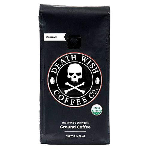 Death Wish Ground Coffee, The World's Strongest Coffee - Gifteee Unique & Unusual gifts, Cool gift ideas