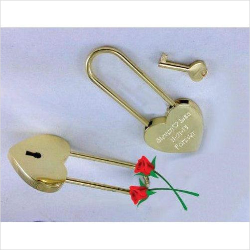 Personalized Gold Heart Love Padlock - Gifteee Unique & Unusual gifts, Cool gift ideas