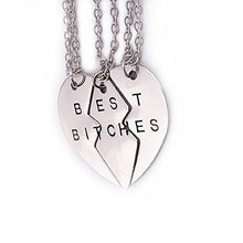 Load image into Gallery viewer, BFF Best Bitches Split Heart Necklace - Gifteee. Find cool &amp; unique gifts for men, women and kids
