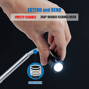 Flashlight with Telescoping Magnet Pickup Tool