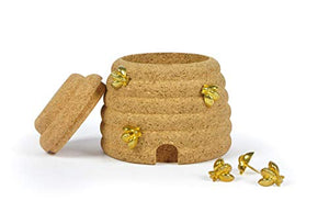Cork Hive Box + 6 Bee Pins - Gifteee. Find cool & unique gifts for men, women and kids