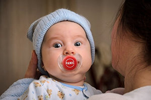 Baby Panic Button Pacifier - Gifteee. Find cool & unique gifts for men, women and kids