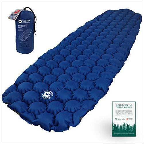 Ultralight Inflatable Sleeping Pad - Perfect for Sleeping Bags and Hammocks - Gifteee. Find cool & unique gifts for men, women and kids