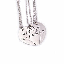 Load image into Gallery viewer, BFF Best Bitches Split Heart Necklace - Gifteee. Find cool &amp; unique gifts for men, women and kids
