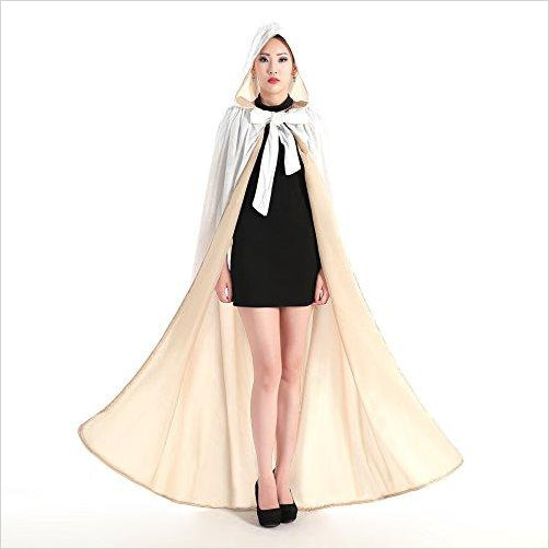 White Velvet Stylish Winter Long Cloak - Gifteee Unique & Unusual gifts, Cool gift ideas