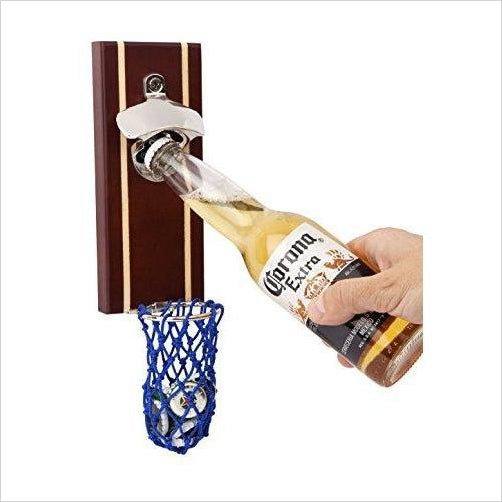 Magnetic Beer Bottle Opener with with Catching Basketball Hoop. - Gifteee. Find cool & unique gifts for men, women and kids