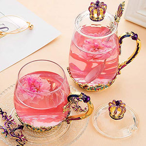 Magestic Glass Tea Cup with Lid