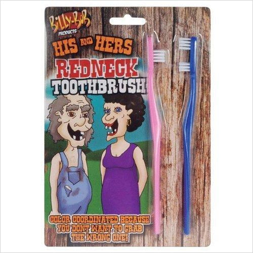 Billy-Bob His and Hers Redneck Toothbrush - Gifteee Unique & Unusual gifts, Cool gift ideas