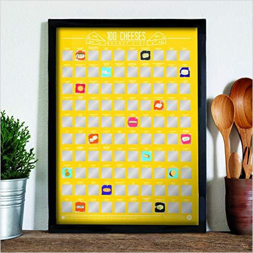 Cheeses Scratch Off Bucket List Poster - Gifteee Unique & Unusual gifts, Cool gift ideas