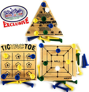 Peg Games Wood Puzzles (Baseball, Basketball, Bowling, Conqueror, Football, Golf, Mill & Tic Tac Toe)